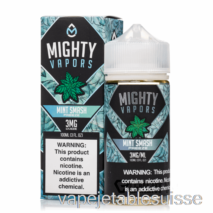 Vape Suisse Menthe Smash Freeze - Vapeurs Puissantes - 100ml 6mg